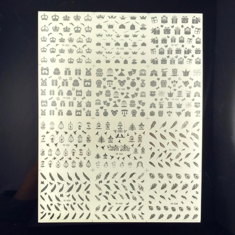 12 упаковок/партия металлические наклейки для ногтей | Красота и здоровье