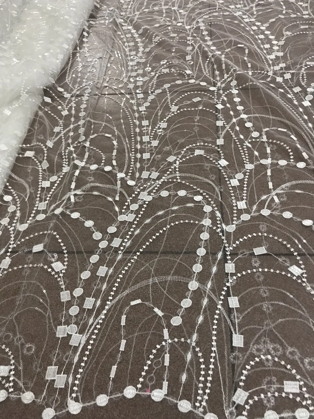 embroidery lace fabric best quality with sequins newest J-1136 tulle mesh for sawing dress | Дом и сад