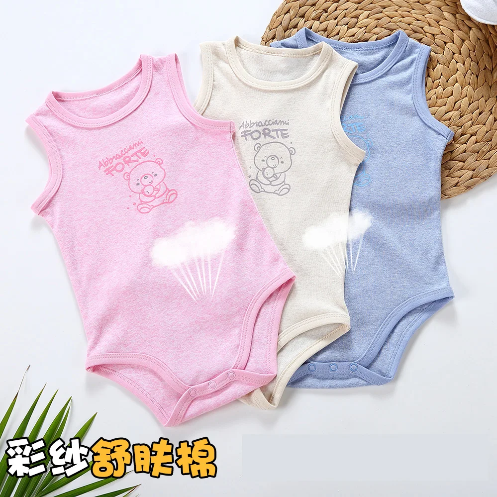 Детские боди bebe vestidos Новорожденные Одежда для девочек Одежда для маленького мальчика летнее Боди без рукавов Импортная детская одежда хлопок