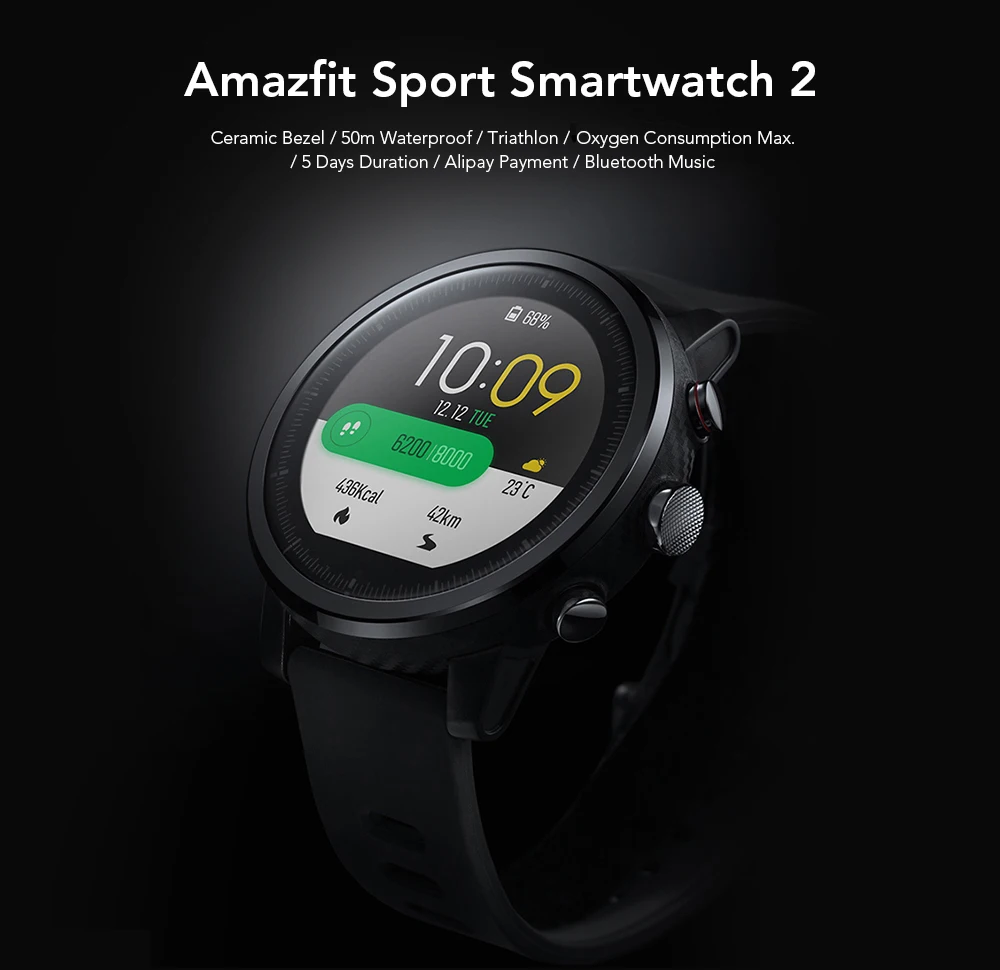 Huami Amazfit 2 спортивные Смарт часы gps 5ATM пульсометр водонепроницаемый анти потеря