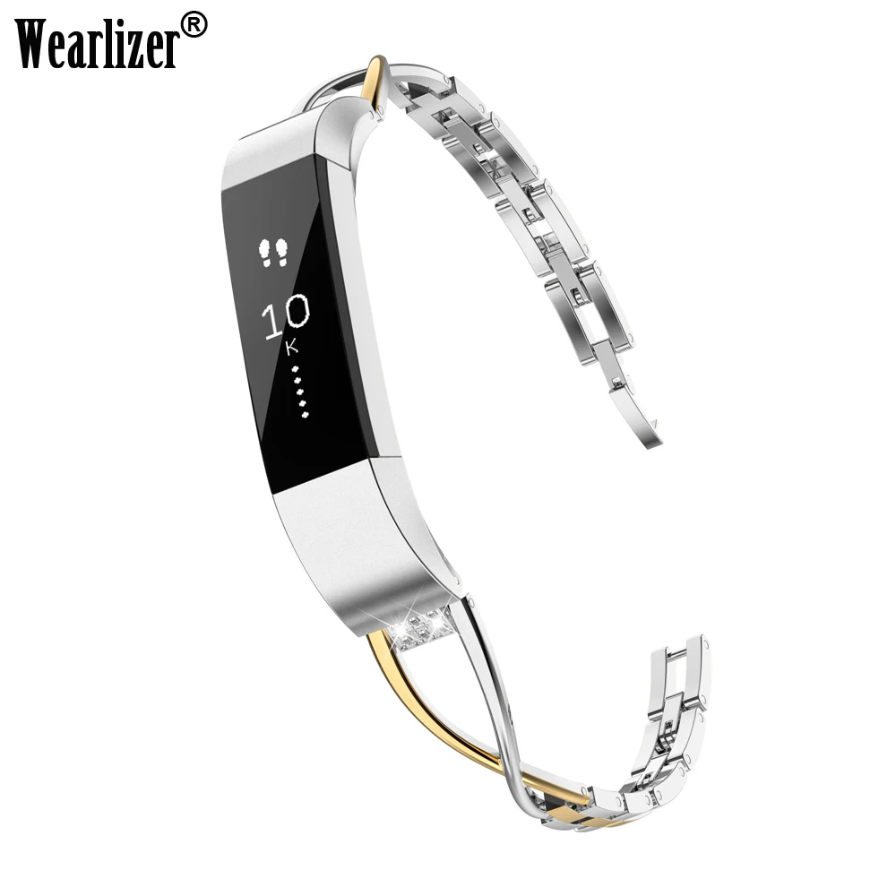 Wearlizer Для Fitbit Alta Bands маленькие серебристые розовое золото hr Metal металлические