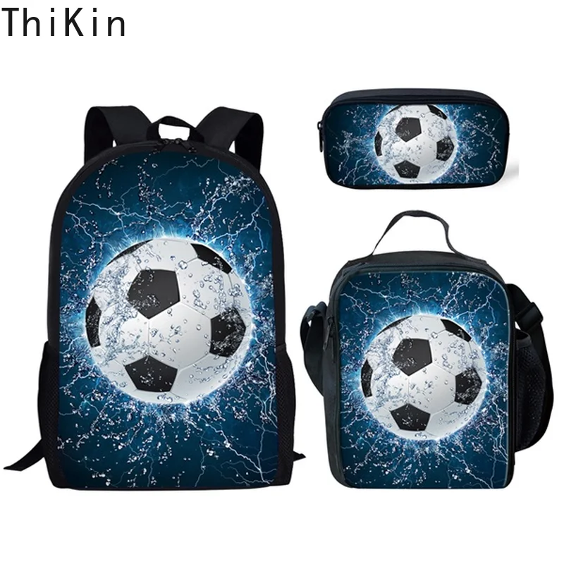 THIKIN в виде скрипичного ключа школьные ранцы Прохладный 3D огонь Soccerly/с футбольным