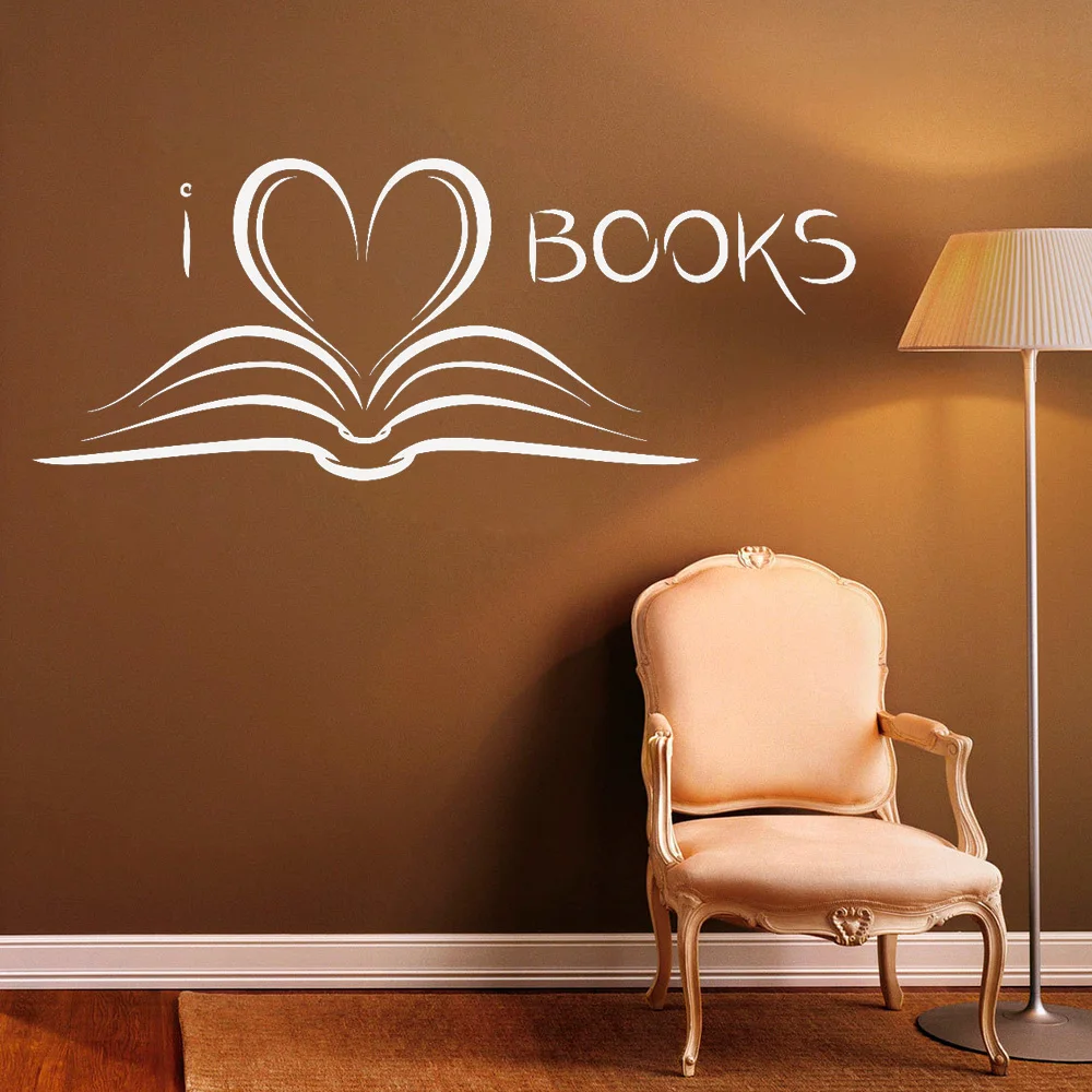 

I love настенные книжки, Виниловая наклейка, наклейки для книг, комнаты для чтения, библиотеки, интерьер, Настенный декор для детской спальни, настенная наклейка D763
