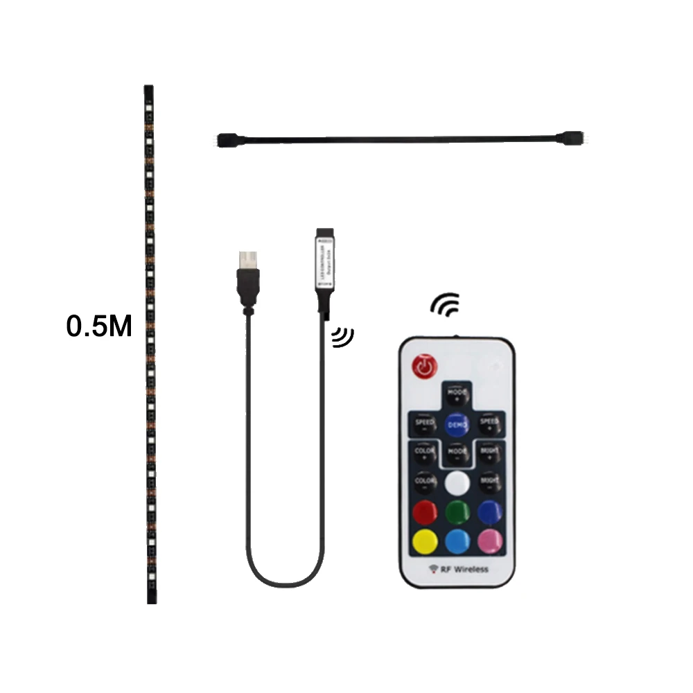 Гибкий светодиодный светильник RGB 5 в пост. Тока 0 м 2 USB волшебный лента HDTV экран