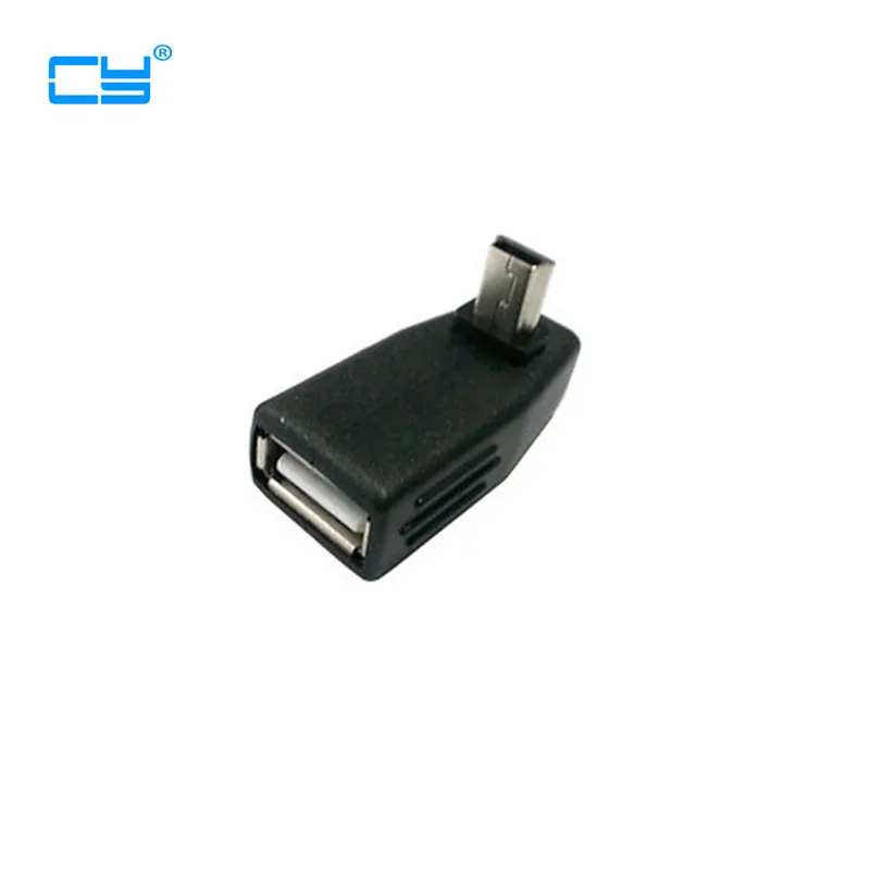 

Вниз Anlgled 90-градусный OTG USB гнездо к Мини USB Мужской адаптер Fr автомобильный Aux планшет
