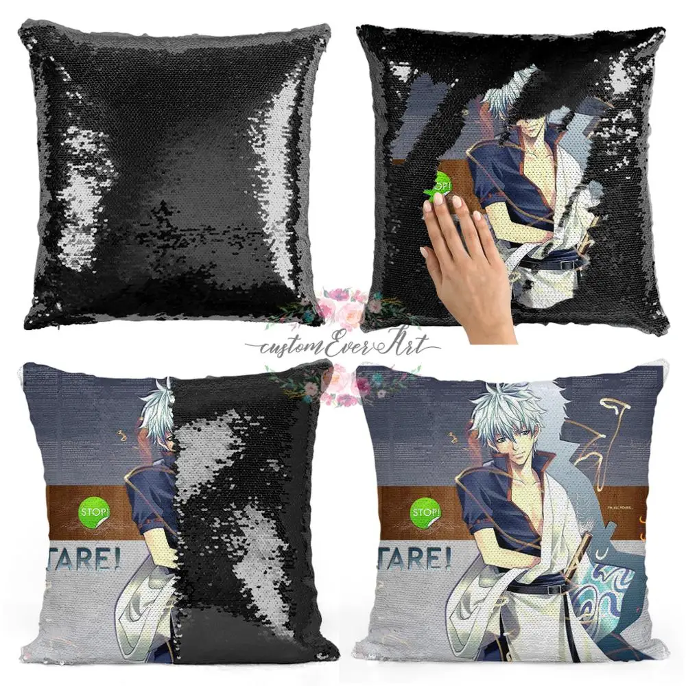 Наволочка Gintoki Sakata 40*40 декоративная Двусторонняя Подушка с блестками|Наволочки| |