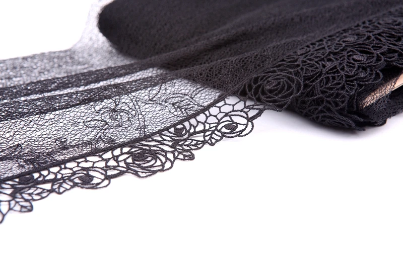 2Yards Black Exquisite Embroidered Flower Lace Trim High Quality Fabric DIY Craft&ampSewing Dress Clothing Accessories ~ | Дом и сад