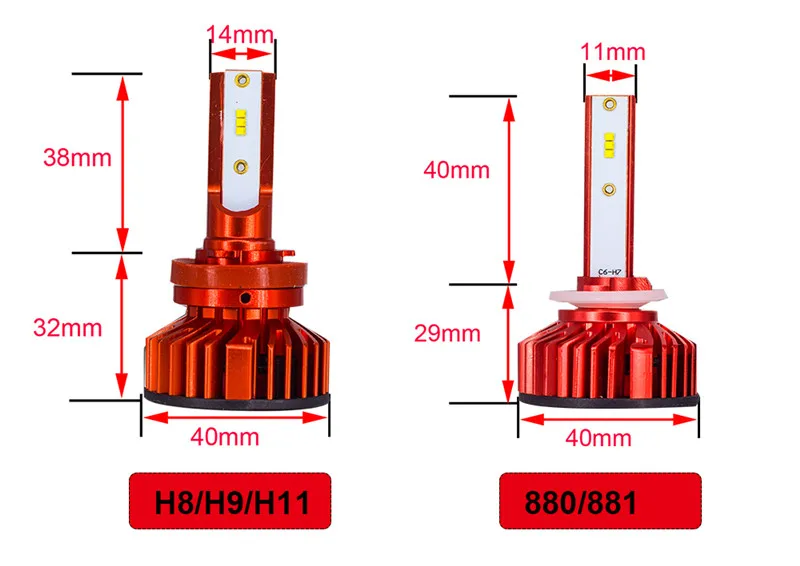 YHKOMS Canbus H4 H7 H1 H11 светодиодный 4300K 5000K 6500K 8000K Автомобильные фары H3 H8 H9 H11 880 881 светодиодный лампы Авто противотуманных фар 12000LM зэс