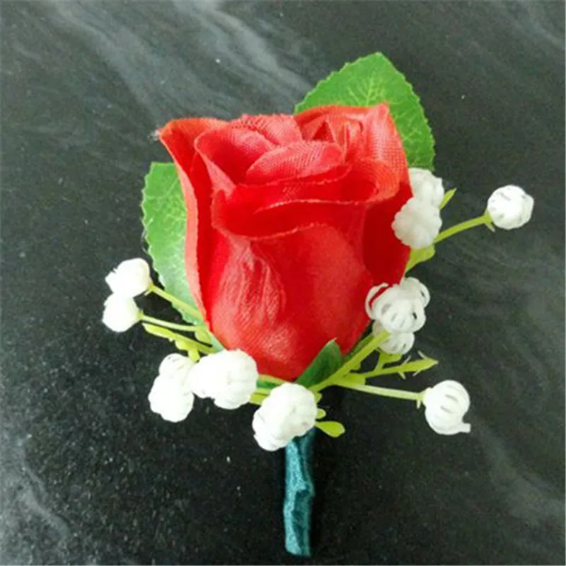 Новинка 2017 года красные 1 шт. свадебные цветы бутоньерка для жениха Лучший