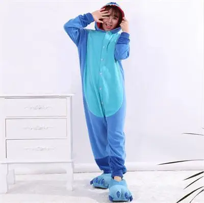 

Kigurumi Anime Blue Stitch Pajamas Adult Onesie Animal Rompers Womens Jumpsuit Cartoon Cosplay Costumes Pyjama Sleepsuit