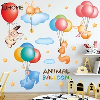 colorful lots air balloon elephant rabbit animals wall sticker for kids room child baby kindergarten funny home decal