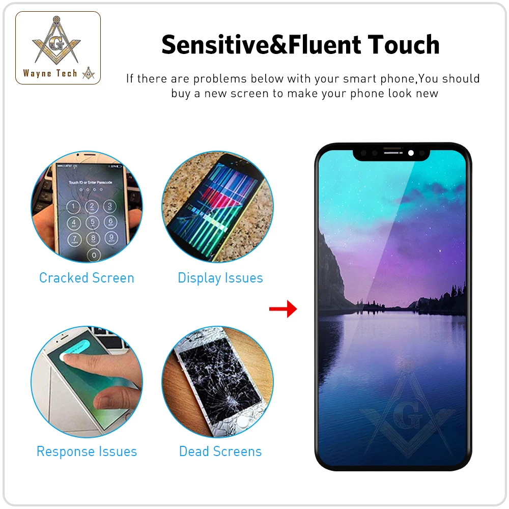 OLED дисплей для iPhone X XS XR запасной экран реальные цвета|iphone lcd|display screenlcd screen display |