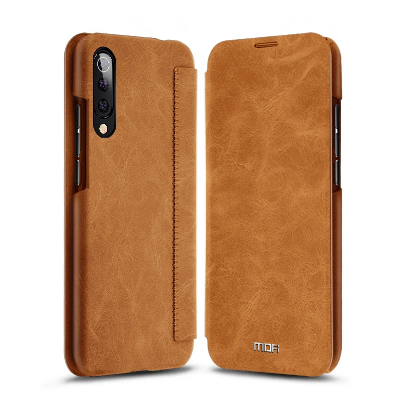 Brown Для Xiaomi Mi9 флип-чехол Mofi Book Cover для Xiaomi Mi9 чехол из искусственной кожи полный чехол для Xiaomi Mi9 прозрачный Чехол кошелек карта - Цвет: Brown