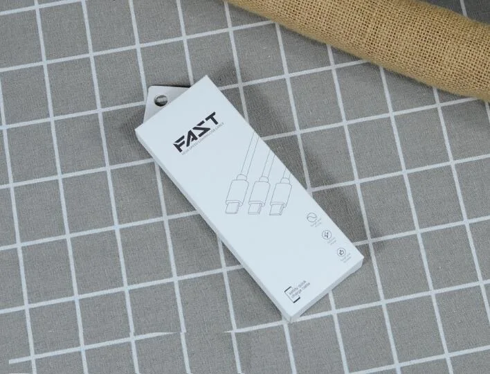 Белая черная бумажная Розничная упаковочная коробка для Iphone Samsung 1 м 2 3 USB кабель