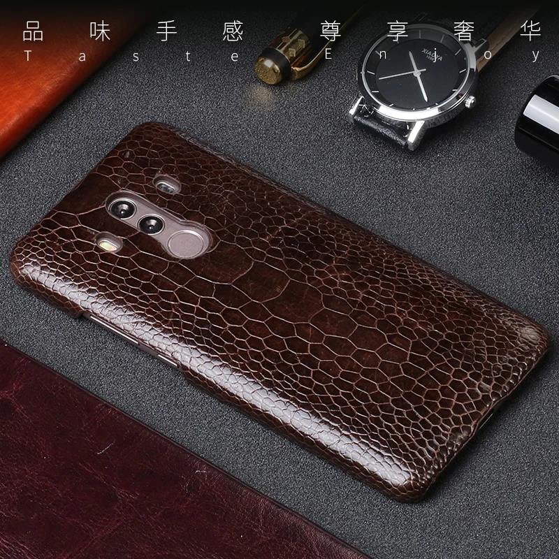 Wangcangli редкий страусиный кожаный чехол для телефона HUawei Mate 10 Pro половинная