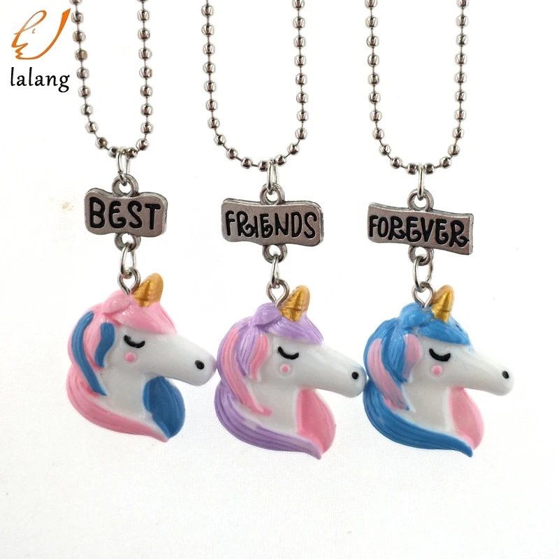2018 популярное детское ювелирное изделие Best Friend Forever ожерелье Единорог BFF Подвеска