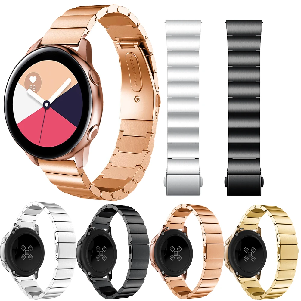 

for Samsung Galaxy Watch Active 1 2 Bands Stainless Steel Rose Gold for Samsung Galaxy Watch Active Watch Strap 20mm Watch Band