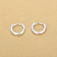 silver color smooth circle round clip earrings for women fashion jewelry 2022