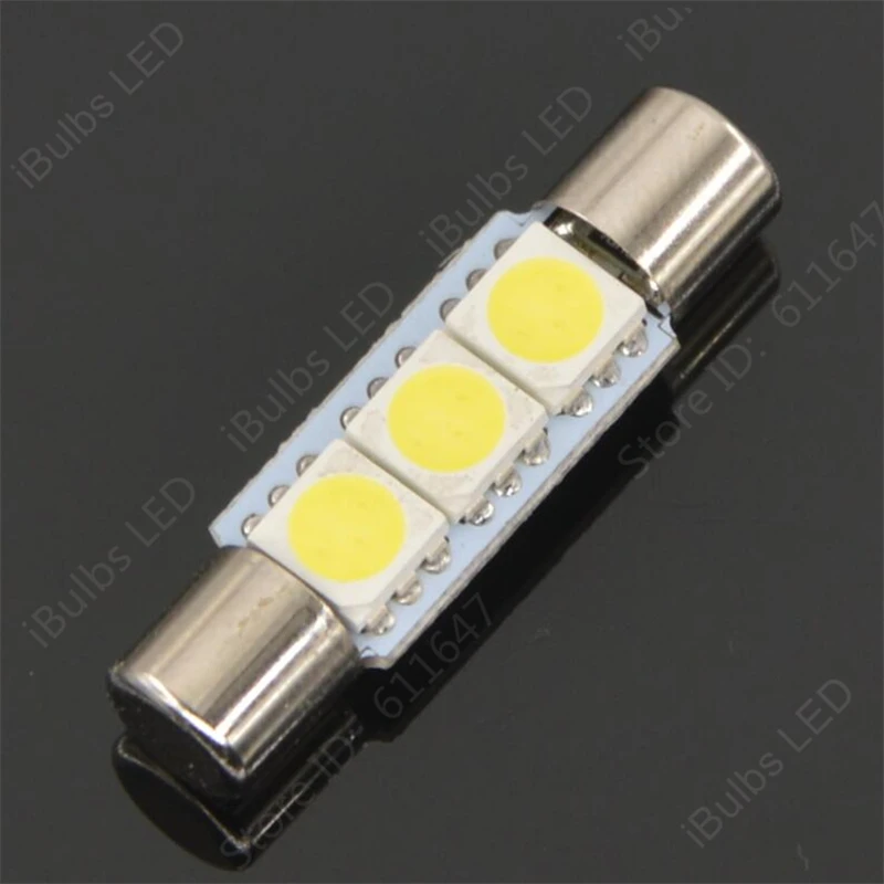 2 шт. супер яркий 29 мм 3 SMD 5050 светодиодный Авто C5W гирлянда для салона косметическое зеркало солнцезащитный козырек лампочки лампы DC 12 В