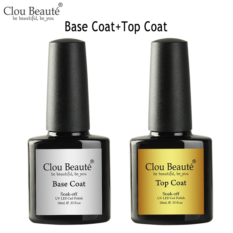 Clou Beaute УФ-гель для ногтей основа и верхнее покрытие лак для ногтей Набор для маникюра геллак Полупостоянный Гибридный праймер гель лак - Цвет: Base and Top Coat