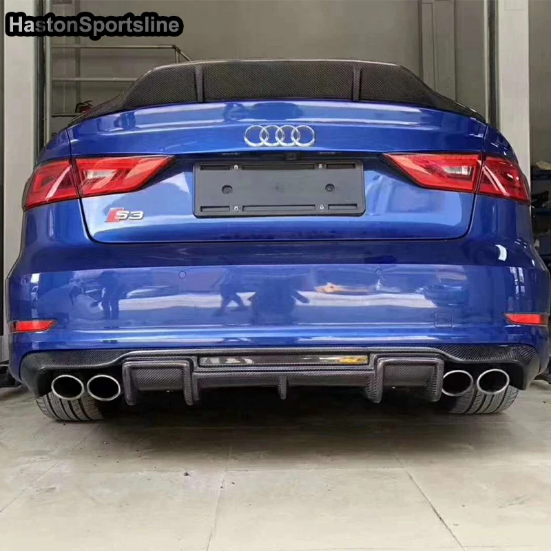 A3 8 V S3 SLine углеродного волокна задний бампер для губ Диффузор для Audi A3-Sline S3 седан 2013-(не подходит стандарт A3