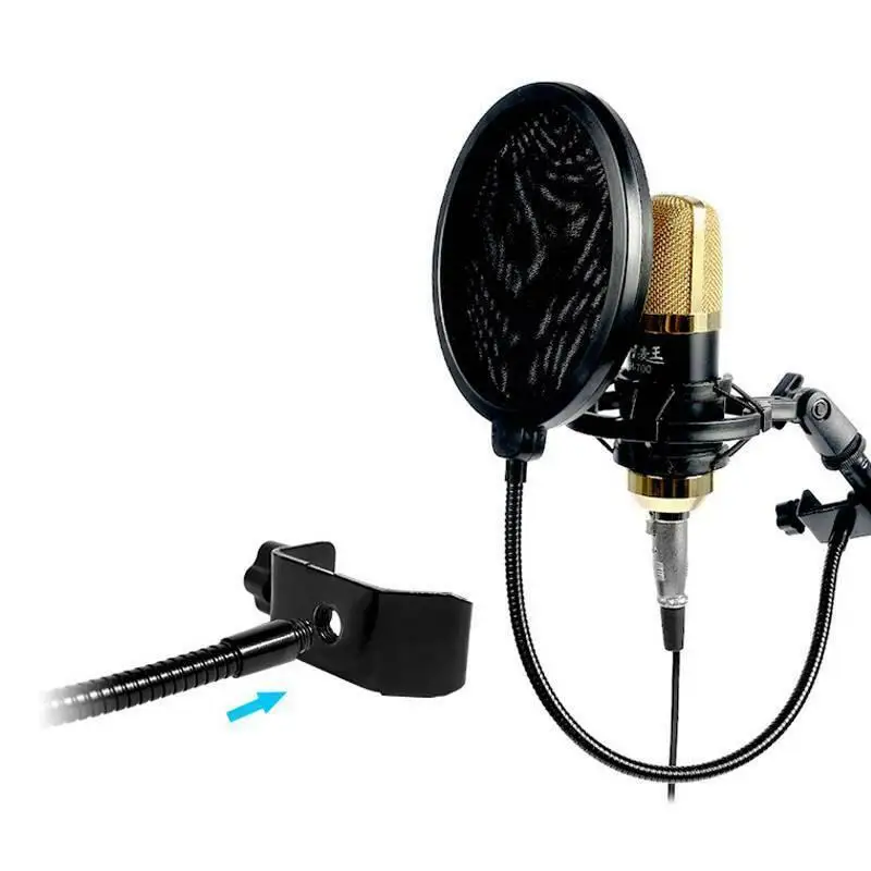 Recording Studio Microphone Pop Filter Mic Wind Screen Mask Shield Double Layer Accessories (Color Packing) | Электроника