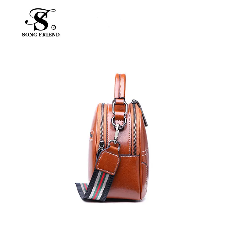 Новая кожаная женская сумка модная трендовая в 2019 году широкополосная Baitao