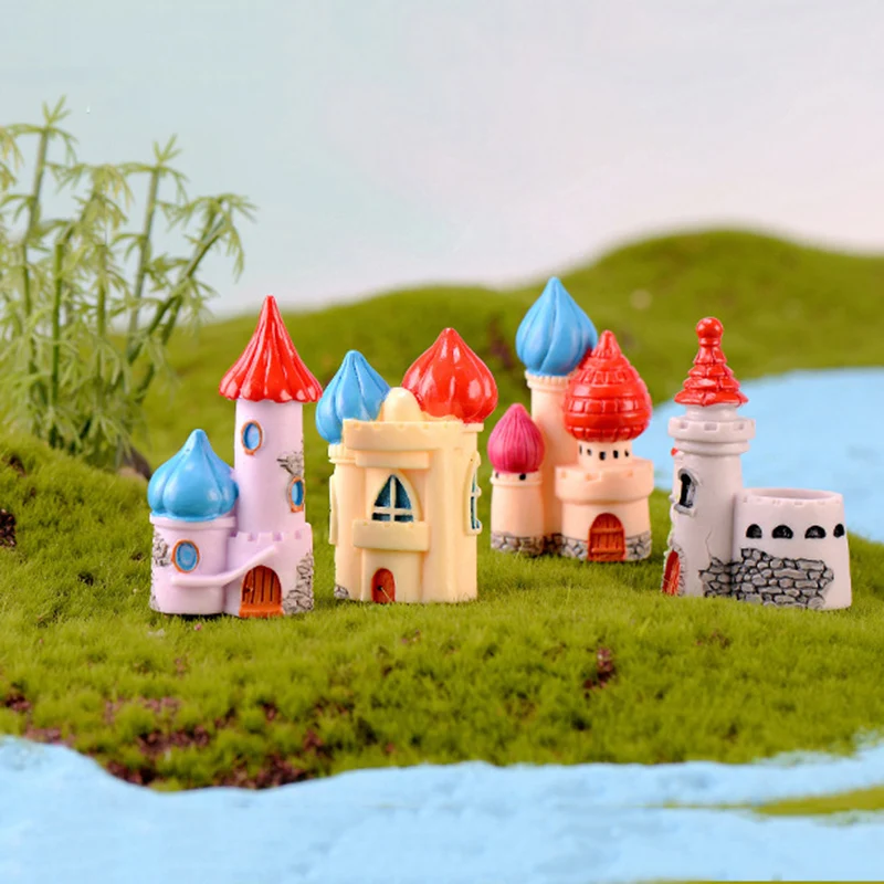 

ZOCDOU 1 Piece Fairy Story Tale Castle Model Statue Figurine Micro Crafts Cartoon Ornament Miniatures Garden Decor Gift Doll