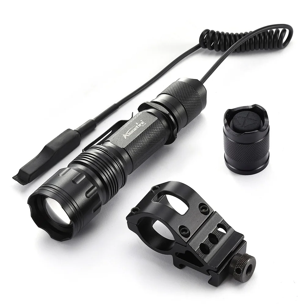 Тактический фонарь AloneFire TK104 CREE охотничий с креплением для прицела +