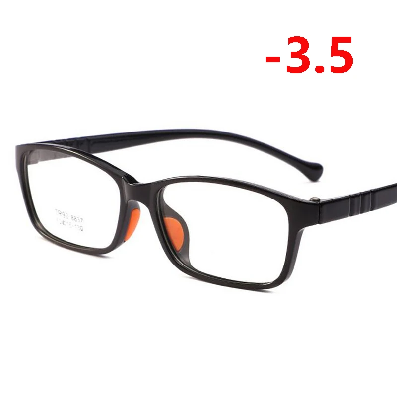 Myopia 350 1,56 асферические линзы, детские очки по рецепту для безопасности детей TR90, очки для близорукости для мальчиков и девочек, черная красная оправа, 0~-4,0 - Цвет оправы: Myopia 350