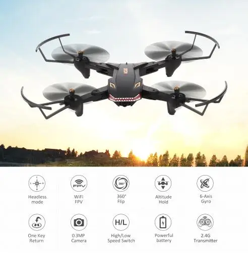 Лучшая цена только на этой неделе VISUO XS809S складной селфи Дрон с широким углом HD Wifi