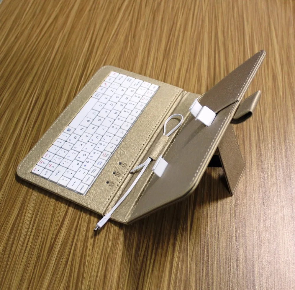 Кожаный чехол для смартфона 3 в 1 с мини проводной клавиатурой USB системы Android
