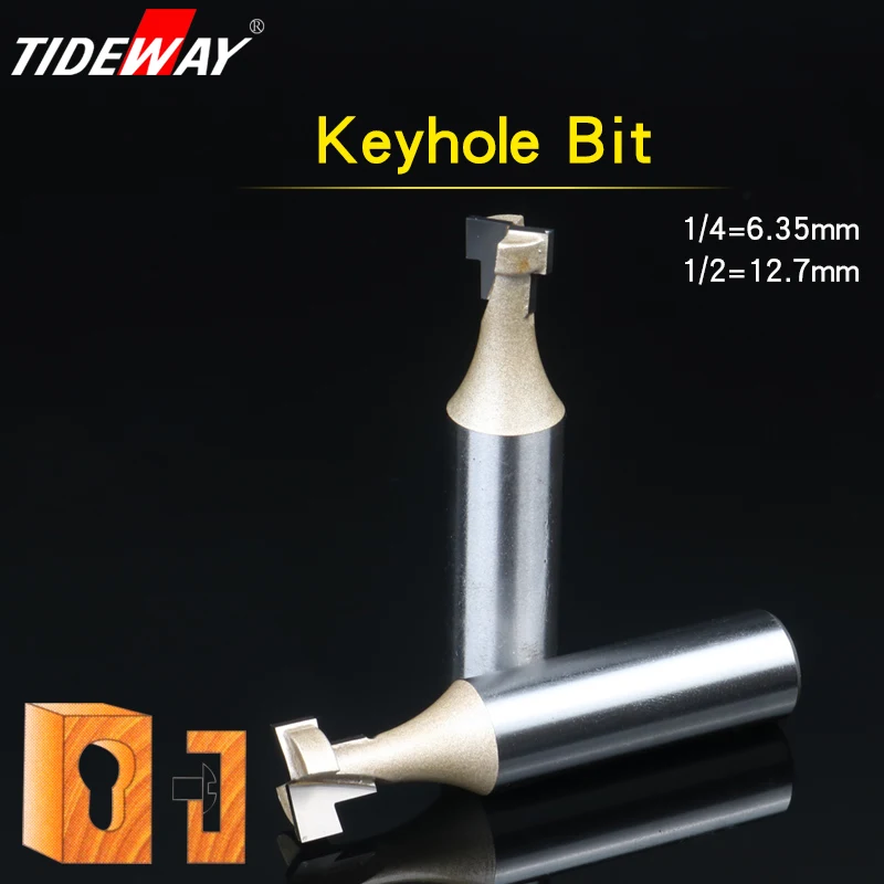 TIDEWAY8mm 1/4 &quot1/2 хвостовик Т образная Замочная скважина резак древесины фрезы