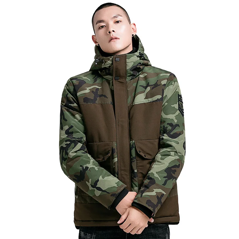 

Fur Collar Windproof Parkas Mens New Fashion Winter warm Jacket Velvet thick top Coat dropshipping Men Casual Outwear Jackets