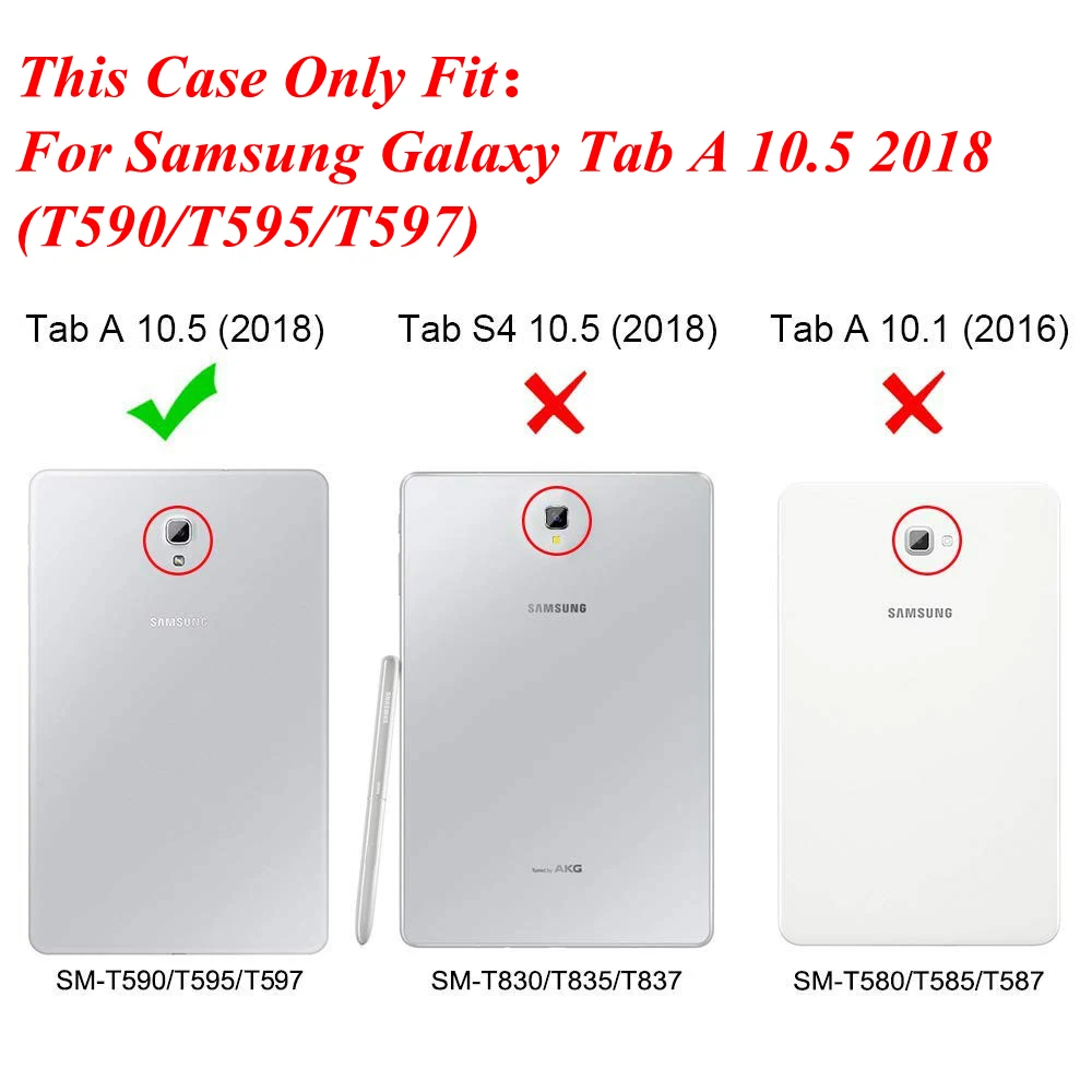 Для Samsung Galaxy Tab A 10 5 2018 T590 T595 Bluetooth чехол для клавиатуры PU кожаный съемный планшета с