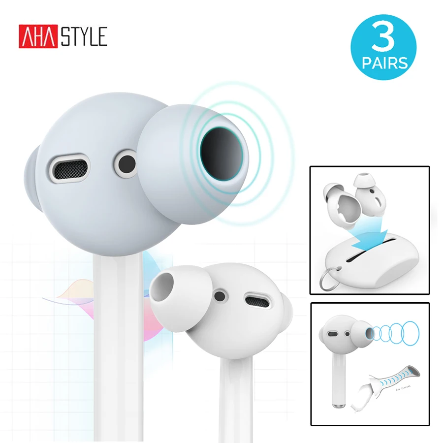 3 пары для AirPods 2 Чехол наушников чехол Противоскользящий в ухо колпачки ушей +