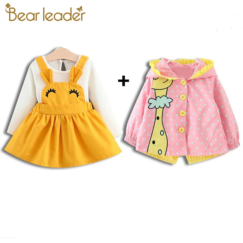 Bear Leader/детские куртки; осенние детские пальто; куртки; Одежда для маленьких девочек; пальто в горошек с капюшоном; детская верхняя одежда и пальто - Цвет: az061I-az249K