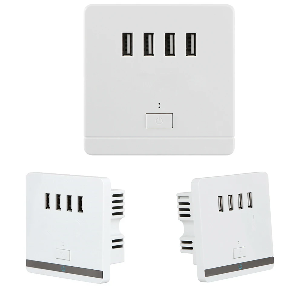 220 В до 5 USB разъем с выключателем Led зарядное устройство на стене Outlet мощность Receptle