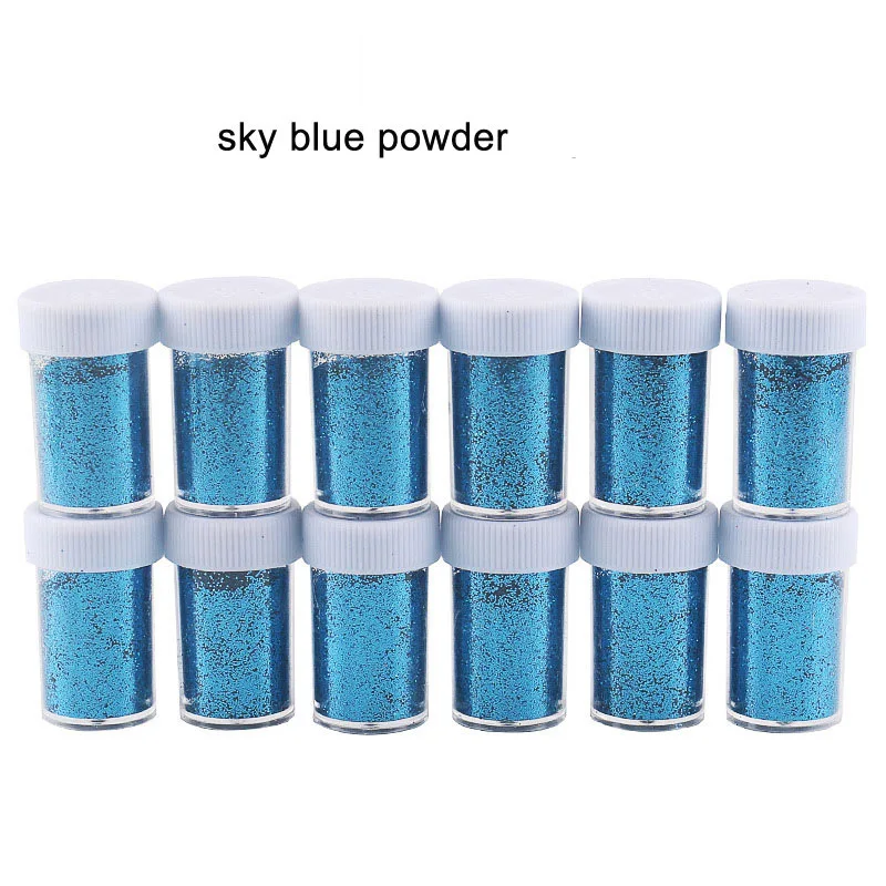 sky blue Красочный подарок на день детей, 20 г/лот, блестящий порошок для бутылок, блестящие украшения, обувь искусной выделки ногтей, сумки, украшения для головного убора - Цвет: sky blue