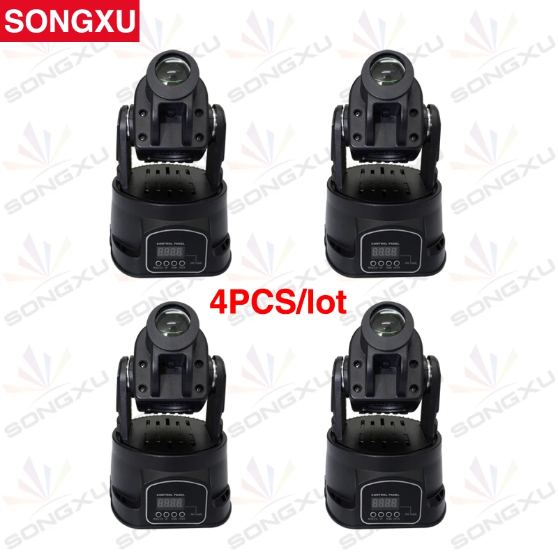 SONGXU 4 шт./лот RGB 15 Вт мини точечный движущийся головной свет DMX LED диско для сцены DJ