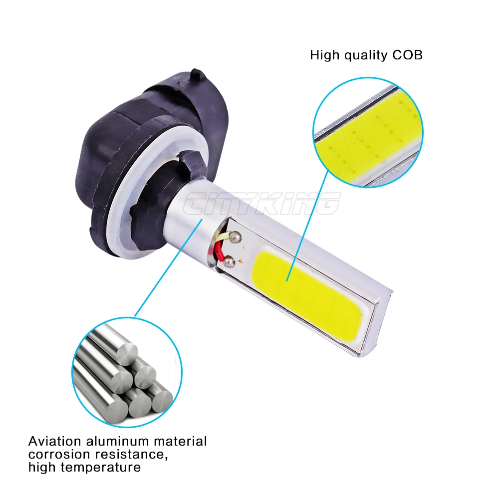 10 шт./лот светодиодные лампы для автомобильных фар (H27 881 cob 10w smd автомобиля 880 h1 h3