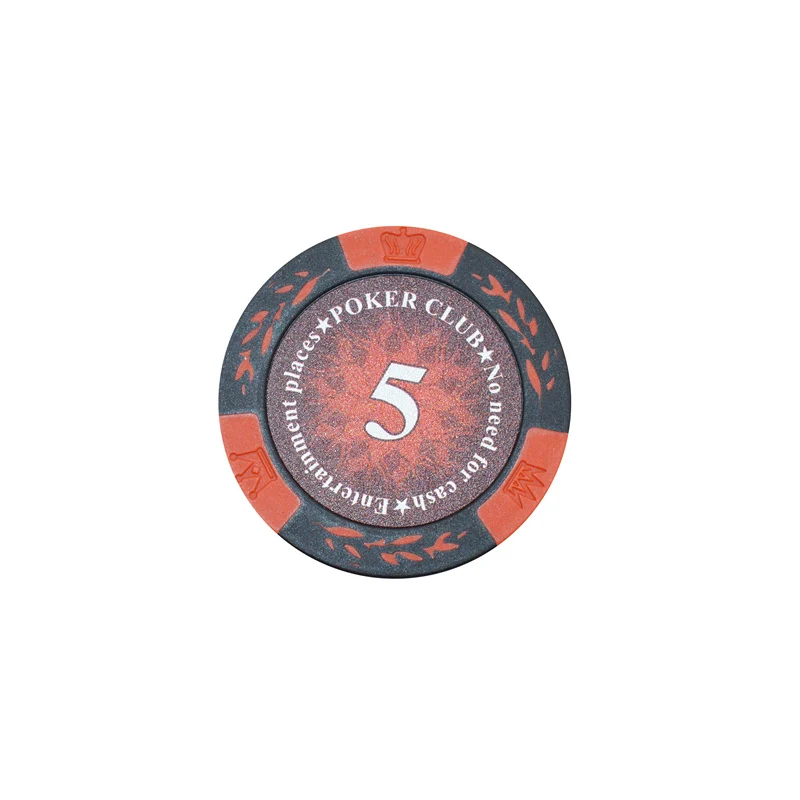 5 yuan face value K8356 1PCS14g Корона Пшеница PokerClub фильм фишки монеты Baccarat Texas Hold'em двойной цвет Корона глина покер игральные фишки - Цвет: 5 yuan face value