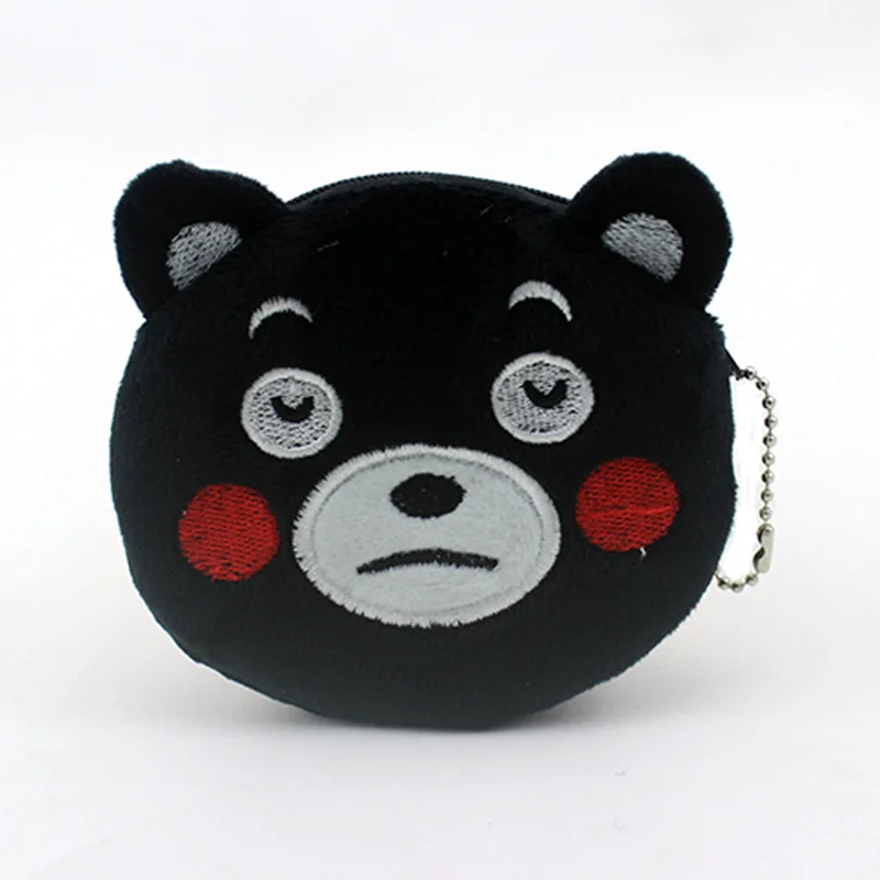 Кавайные милые детские кошельки на молнии с черным медведем женские для монет