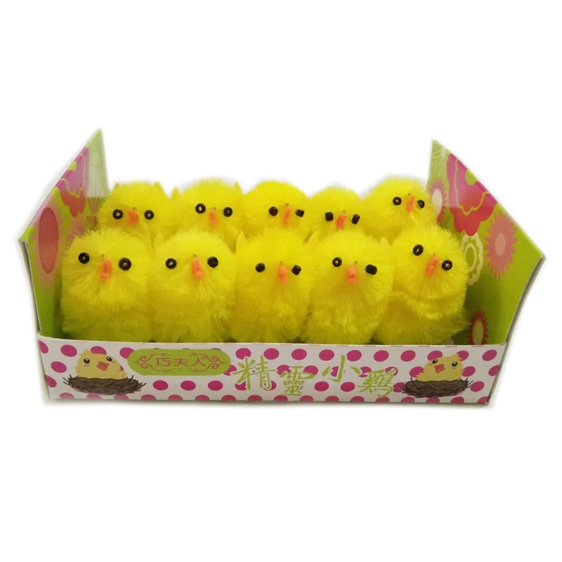 

Easter Chicken Easter chick 40 pcs/lot easterchenille chicks decoration about 3.2cm high Easter Day easter gift for Children
