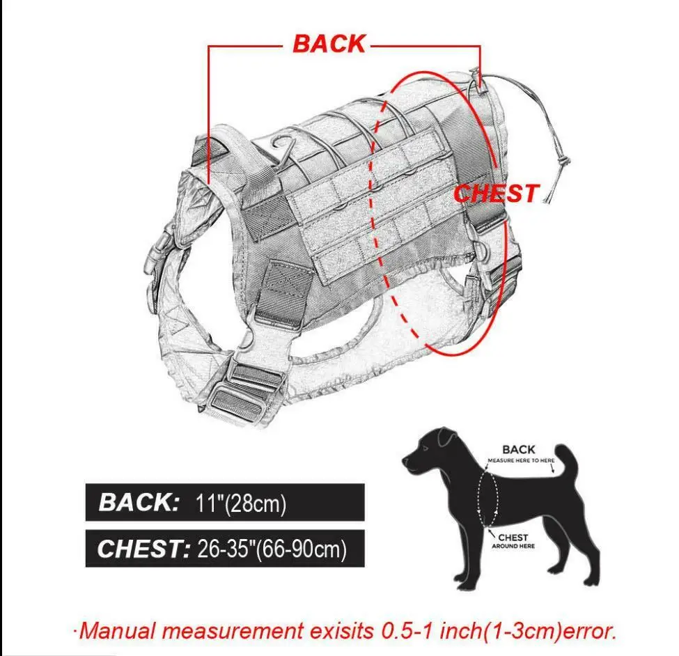 Военный Тактический тренировочный жилет с большими собаками водонепроницаемая