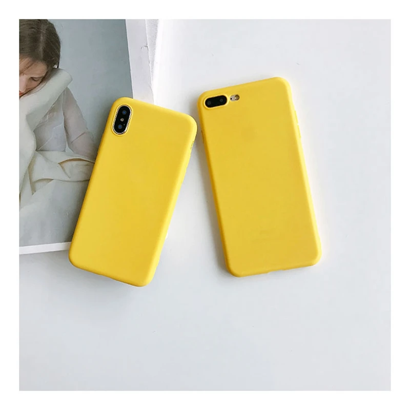 Lovebay лимонно-желтый цвет модный чехол для телефона s для iphone XS Max XR X 5 5S SE 6 6S 7 8 Plus мягкая задняя крышка для iphone 7 Чехол