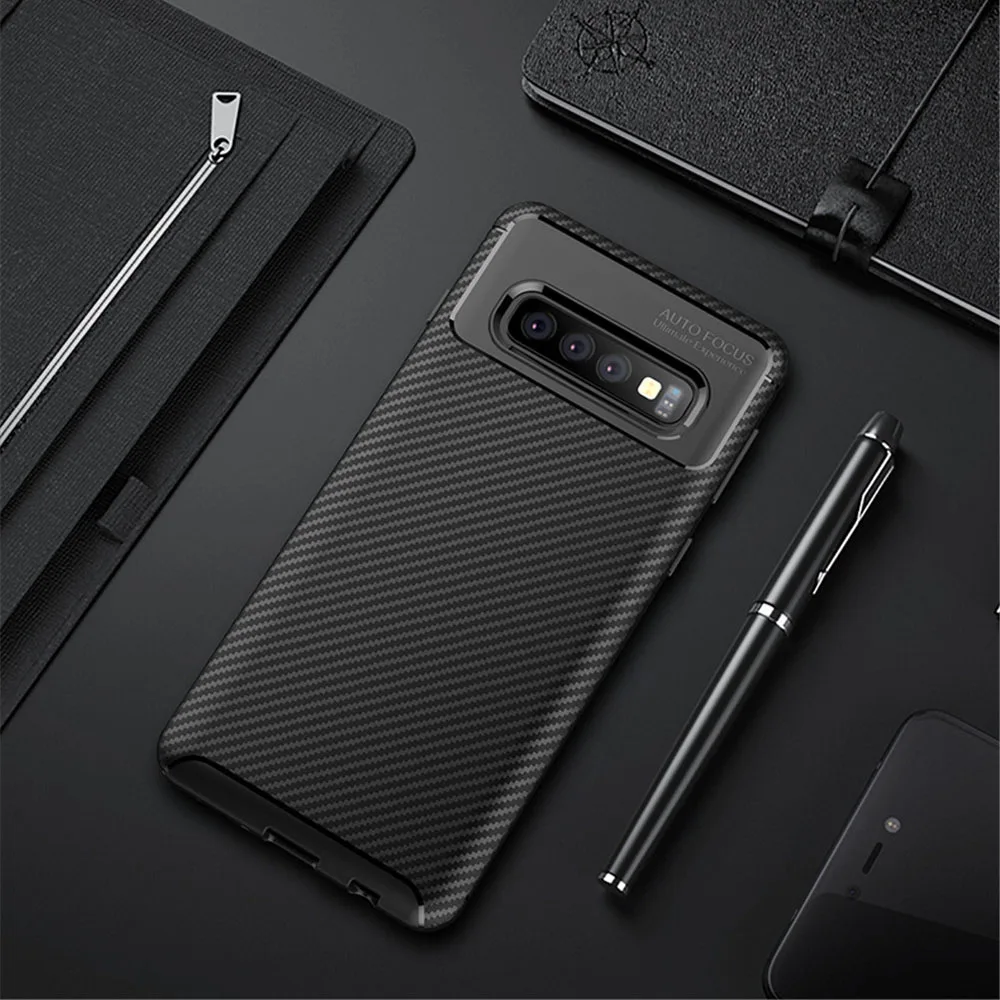 

Phone Case sFor Samsung Galaxy S10 S20 Plus Ultra S10E S9 Plus Case Vintage carbon fiber Soft Silicone Shockproof Cover Capa