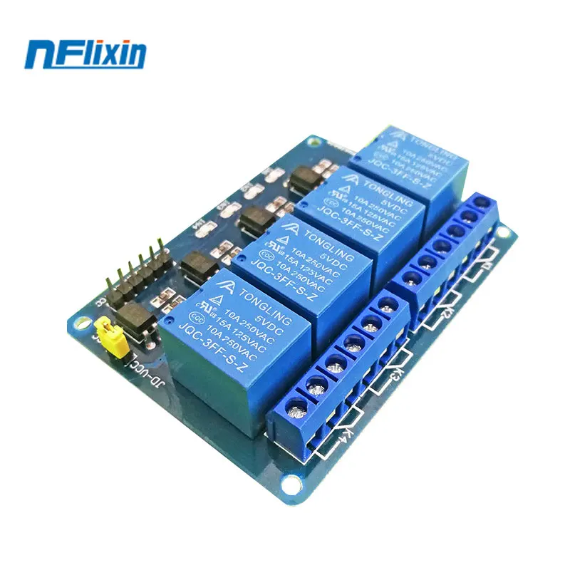 5v 12v 24v 4 канала relamodule с оптопарой реле Выход способ релейный модуль для arduino В
