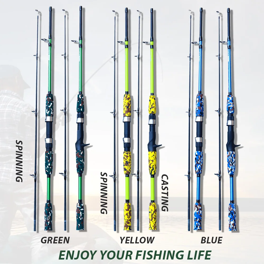 Spinning Casting Hand Lure Fishing Pole Portable Carbon Fiber Fishing Rod Camouflage 1.5M 1.8M Feeder Pole ultralight Carp Fly
