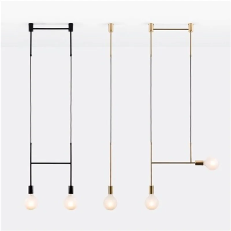 Nordic Designer Creative Personality Chendelier Simple Modern Art Living Room Bedroom Bar Bedside Wrought Iron Line Chandelier | Лампы и